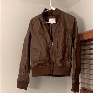 Brown leather jacket